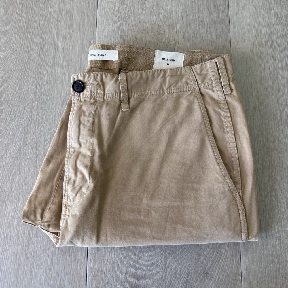 Billy Reid Chino Pants Khaki Cotton Casual Trousers Men's Size 33x29 Peru